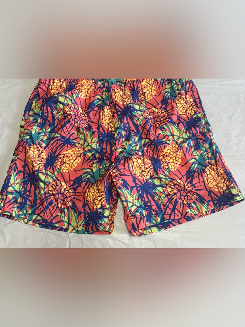 Men's Tropical Pineapple Athletic Shorts - Pink Multi